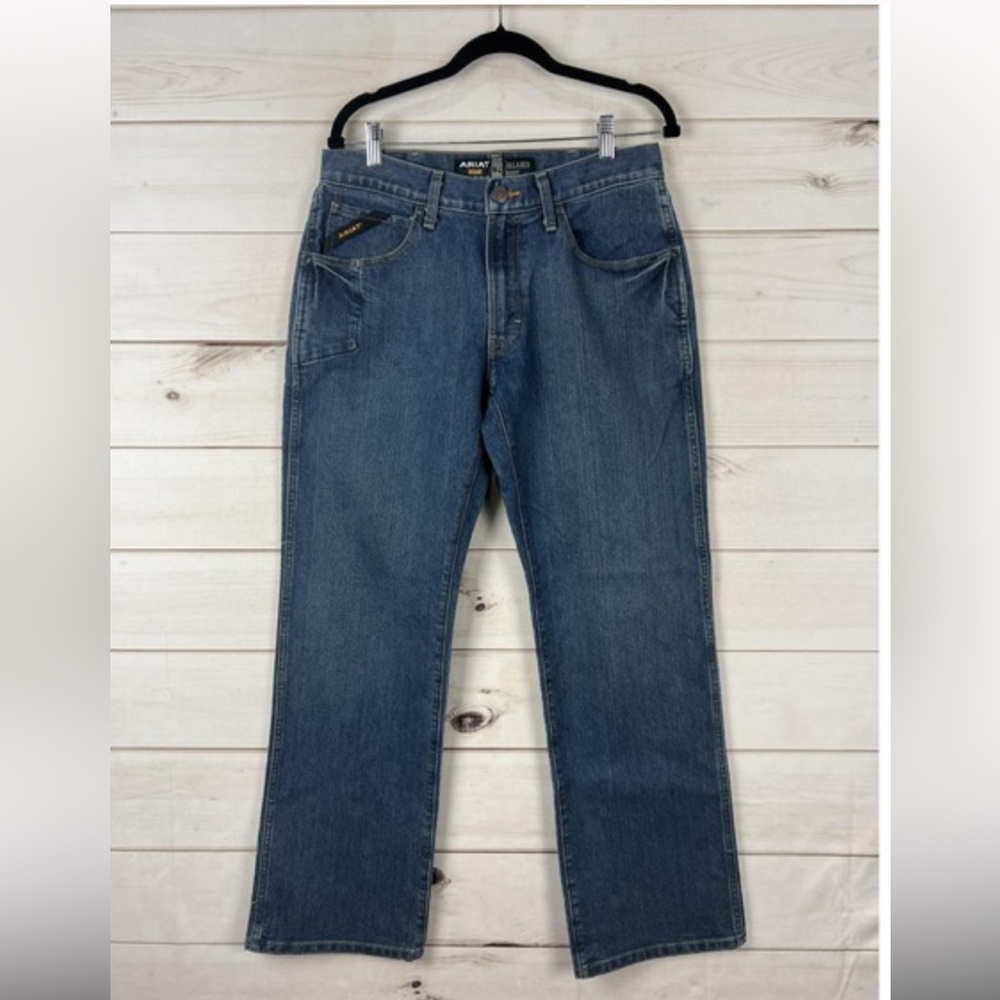 Rebar M4 Relaxed Boot workwear jeans in blue cotton-blend denim 31/32